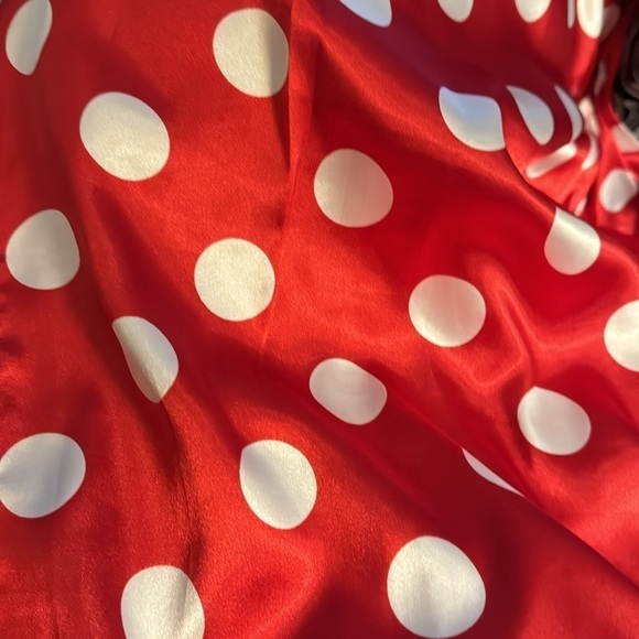 3 Sisters art deco circles print velvet swing blazer coat red polka dot lining S - Picture 9 of 10